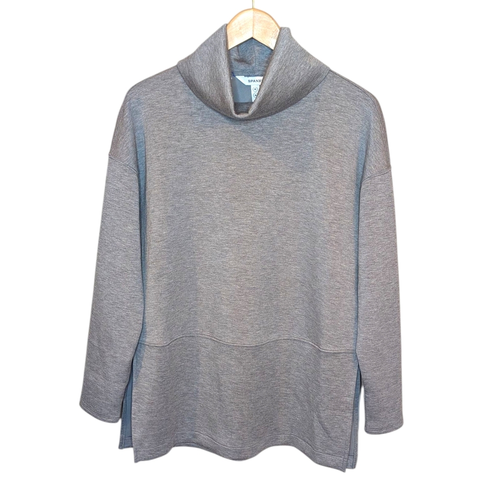 SPANX Heather Gray Cowl Neck Long Sleeve Tunic